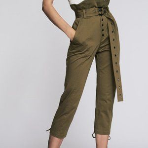 Marissa Webb | Gia Straight Leg Belted Pants - Khaki Green - Size 6